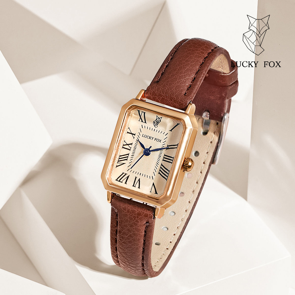 Fashion Retro Digital Dial Casual Watches Square Leather Strap Fashionable Clock