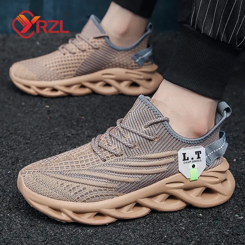 Thumbnail: YRZL Men Sports Running Black Jogging Shoes Casual Sneakers Outdoor Breathable M