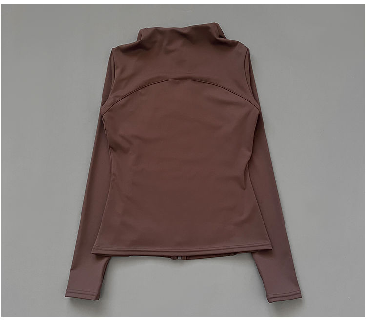 Thumbnail: Quick Dry Stand Up Collar Fitness Jacket For Women Slim-Fit Zipper Yoga Wear Lon