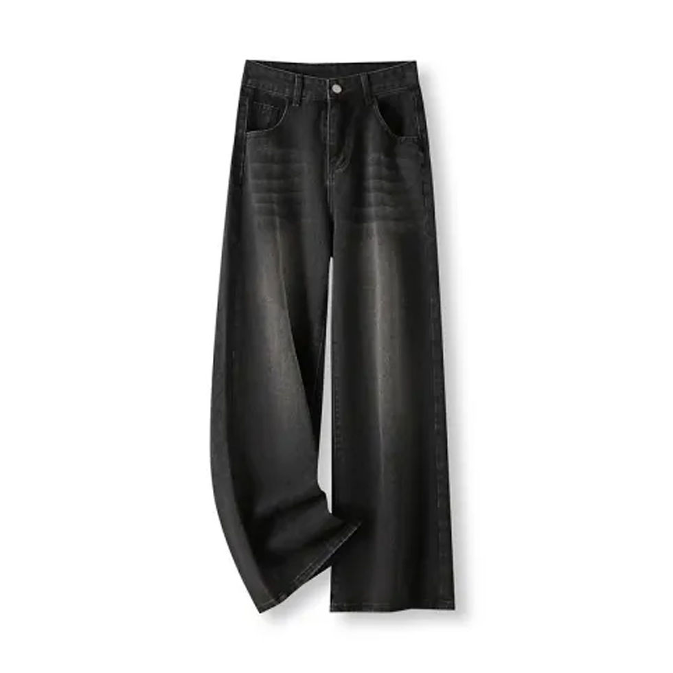 Thumbnail: Korean Vintage High Waist Women's Jeans Y2K Slimming Pear-Shaped Loose Straight 