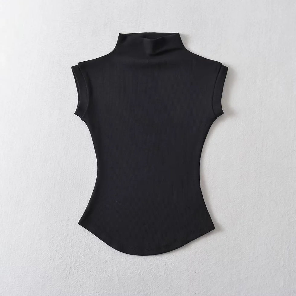 Thumbnail: Women Summer Sexy Turtleneck Sleeveless T-Shirts Tops Solid Slim Fit Pullovers C