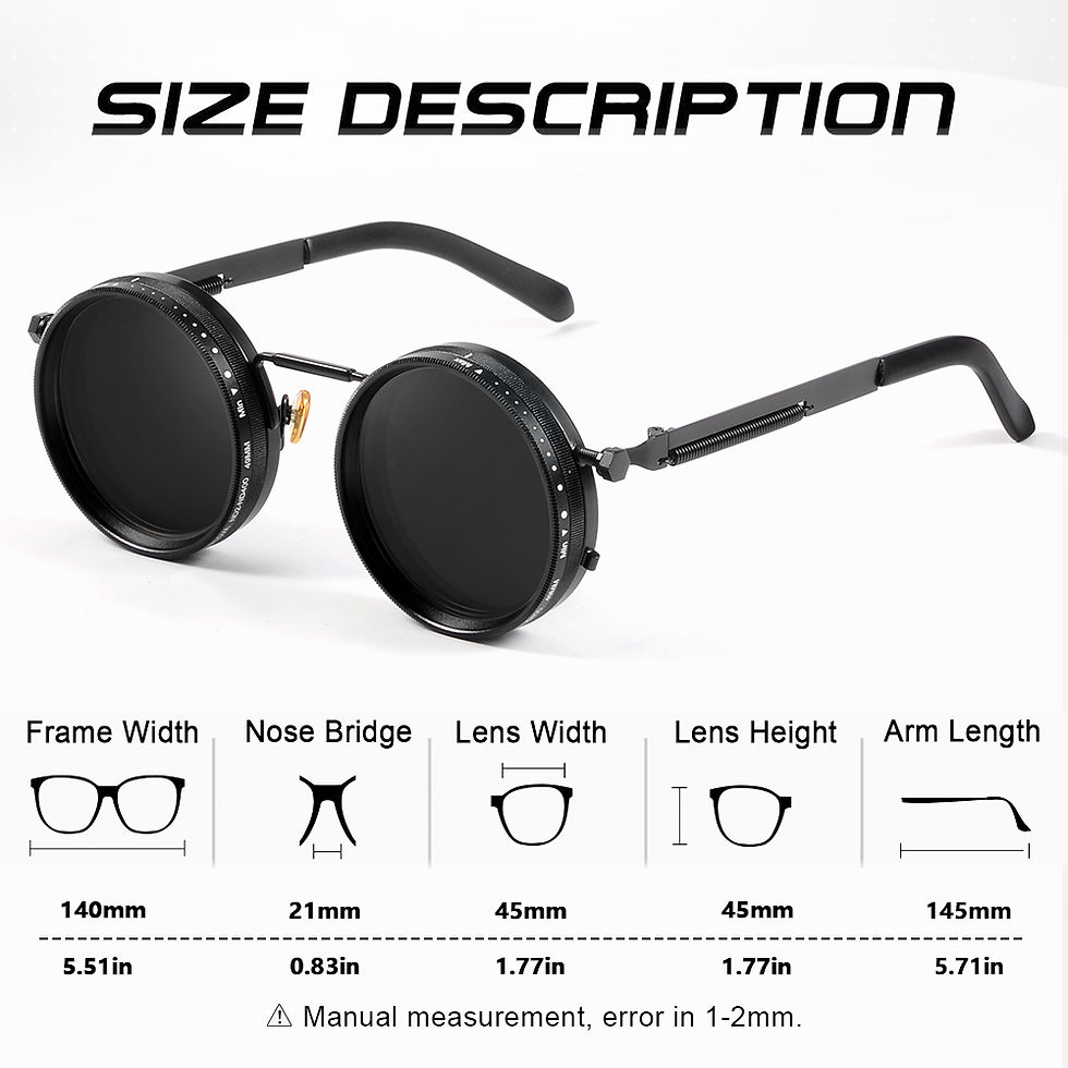 Thumbnail: CRIXALIS Polarized Round Sunglasses ND9 Adjustable Dimming Men Women Retro Punk 