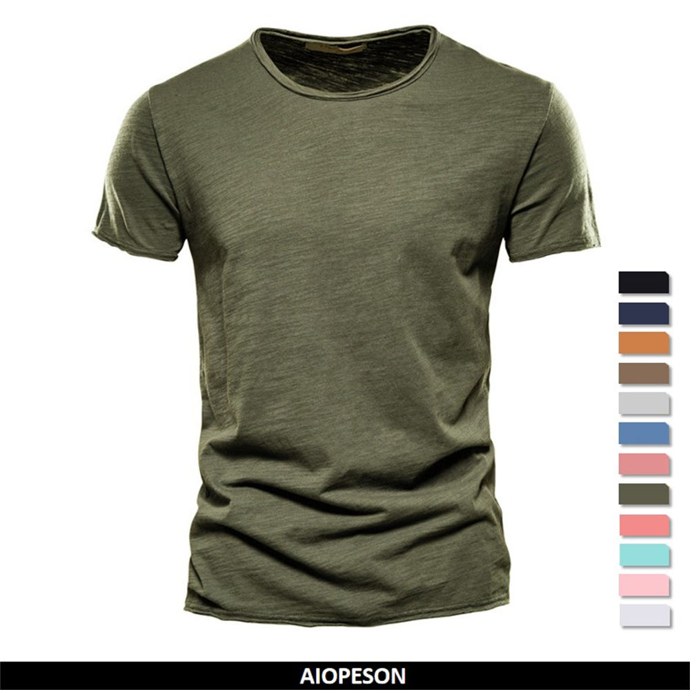 100% Cotton Men T-shirt Casual Soft Fitness Summer Thin T-shirts Men's Home Clot
