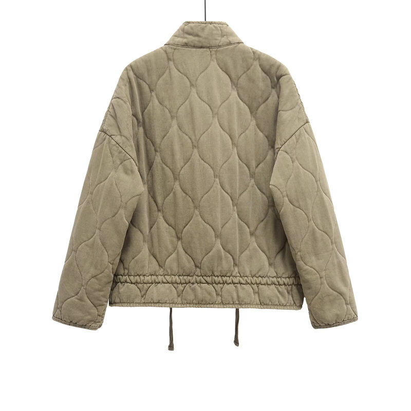 Thumbnail: Women's Polyester Padded Jacket 2026New Arrival Vintage Lenzing Rayon High Colla