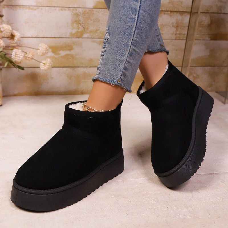 Thumbnail: Real Sheepskin Wool Low-cut Warm Comfortable Shoes Women Fashion Short Shoes 202