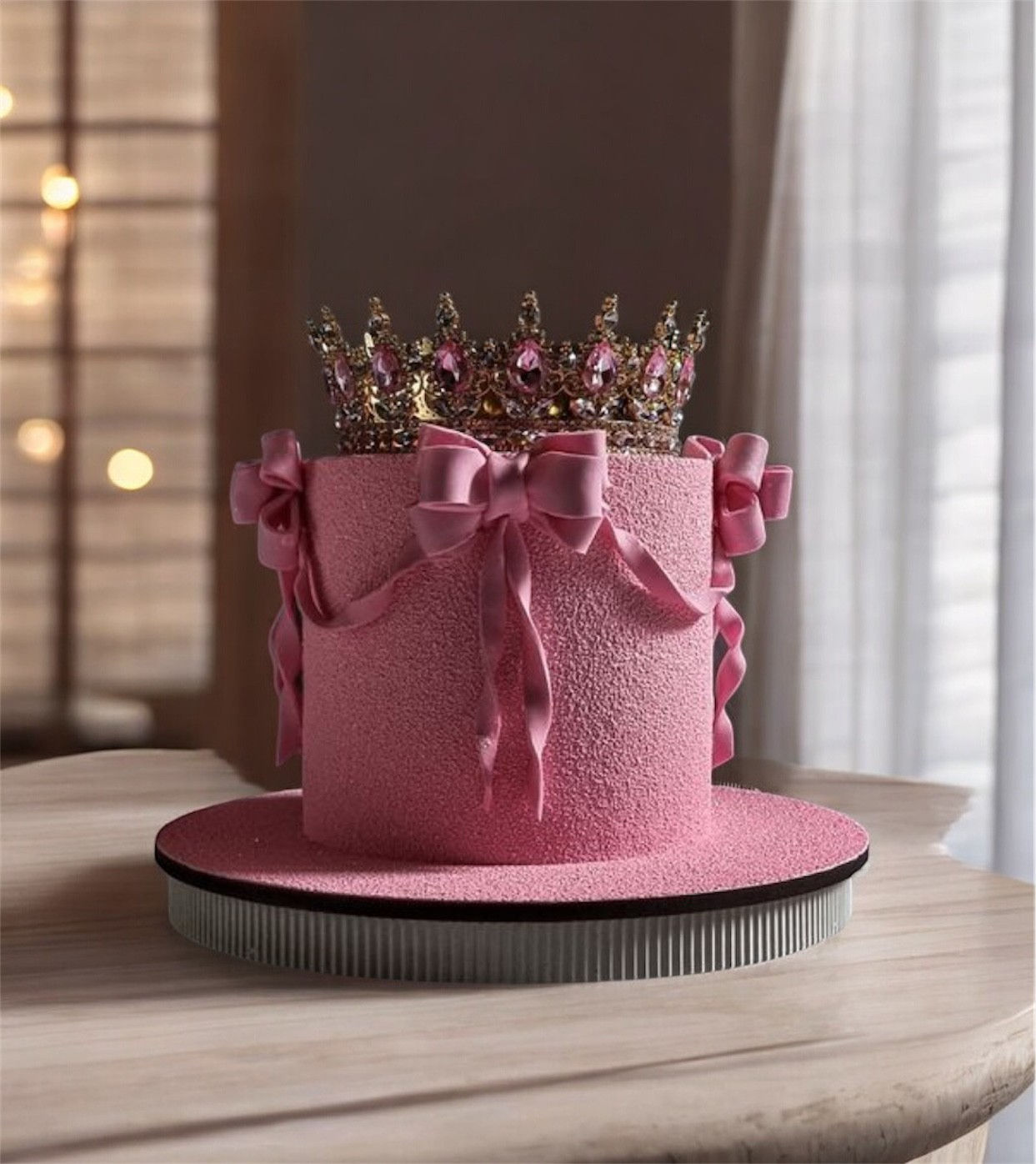 Торт с короной и бантами . 1.5 кг 