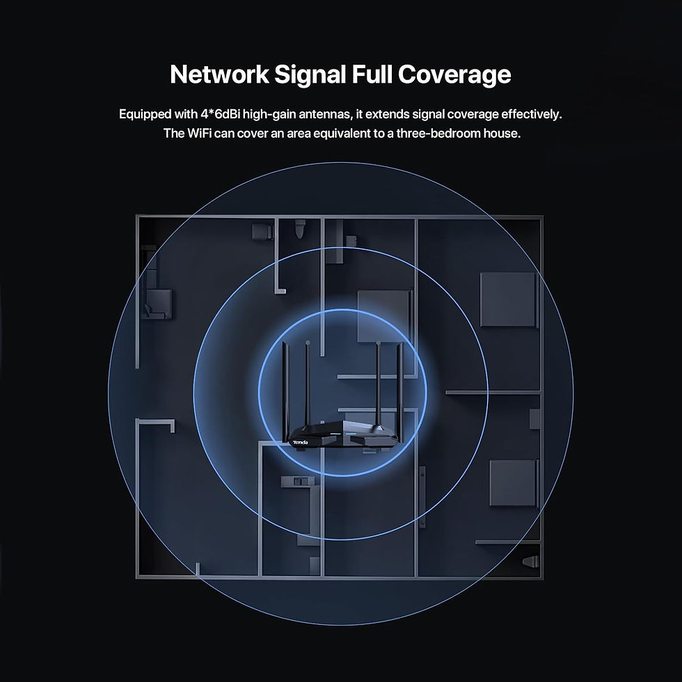 Thumbnail: TENDA AC10 AC1200 WIRELESS SMART DUAL-BAND GIGABIT WIFI ROUTER (BLACK)