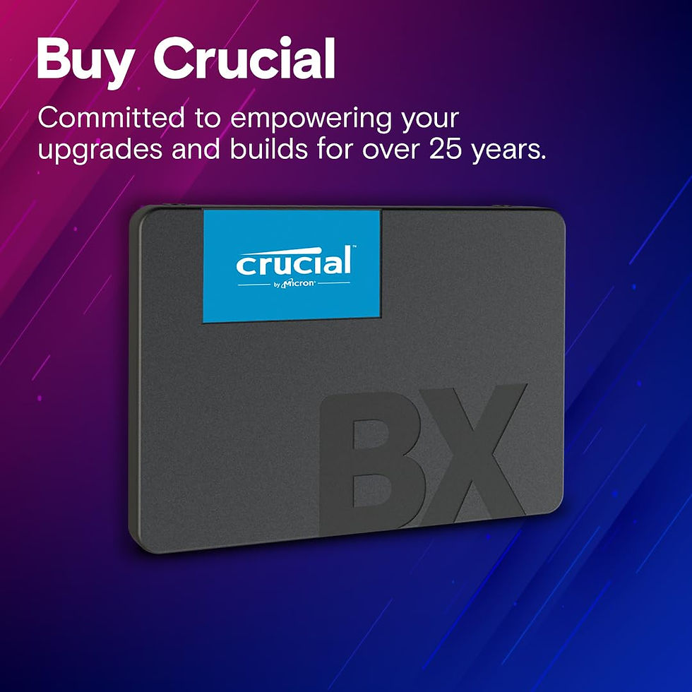 Thumbnail: CRUCIAL BX500 2.5 INCH INTERNAL SSD 1TB WITH SATA AND 3D NAND TECHNOLOGY
