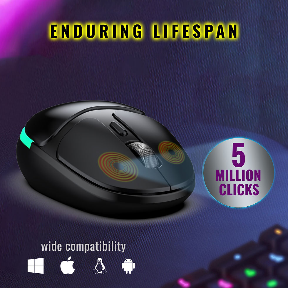 Thumbnail: ANT ESPORTS GM325 PRO MINI 3600DPI WIRELESS STATIC RGB GAMING MOUSE BLACK