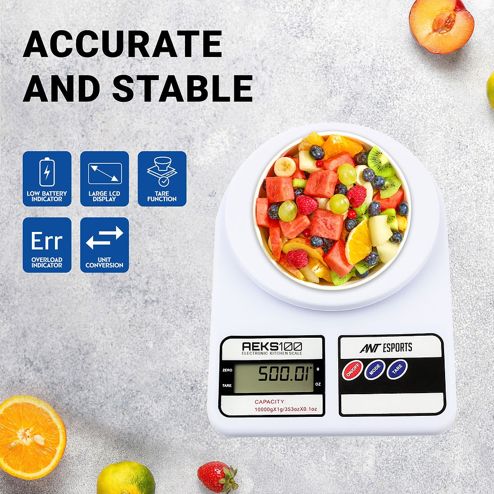 Thumbnail: ANT ESPORTS AEKS100 PORTABLE DIGITAL KITCHEN WEIGHING SCALE