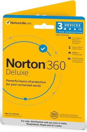 NORTON 360 DELUXE 3 USERS 1 YEAR