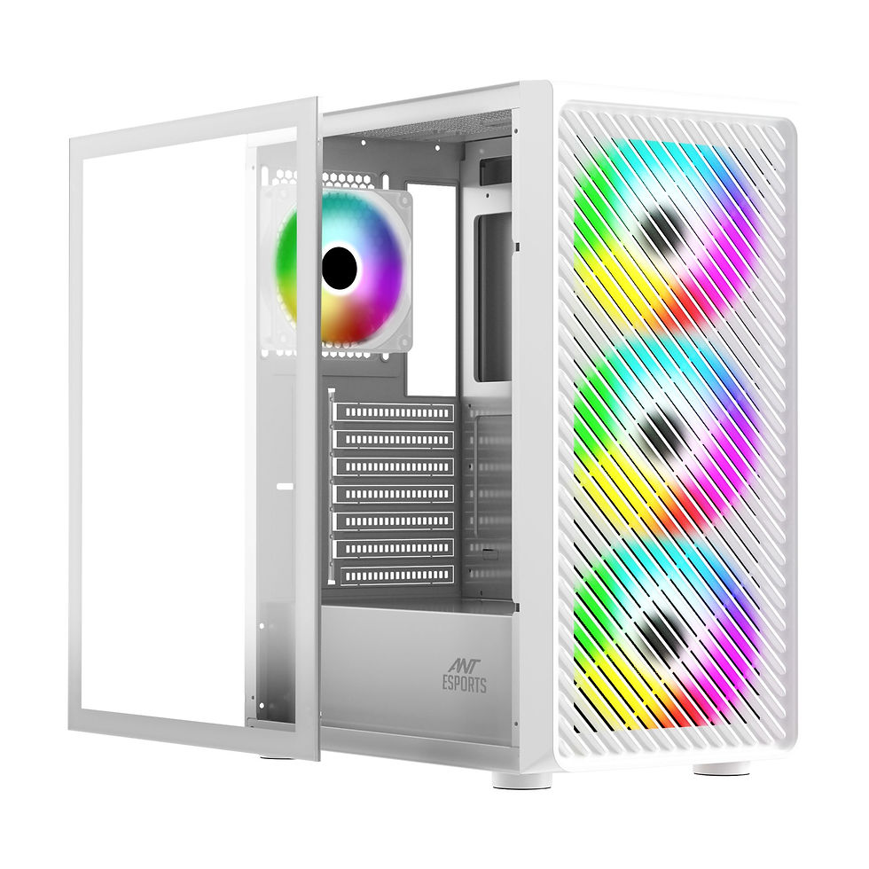 ANT ESPORTS 211 AIR MID TOWER ATX, M-ATX, ITX WHITE CABINET 4X120MM ARGB FANS
