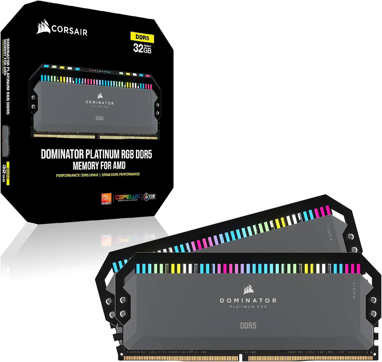 CORSAIR DOMINATOR PLATINUM RGB GREY 32GB (16GBX2) 6000MHZ CL30 DDR5 DESKTOP RAM