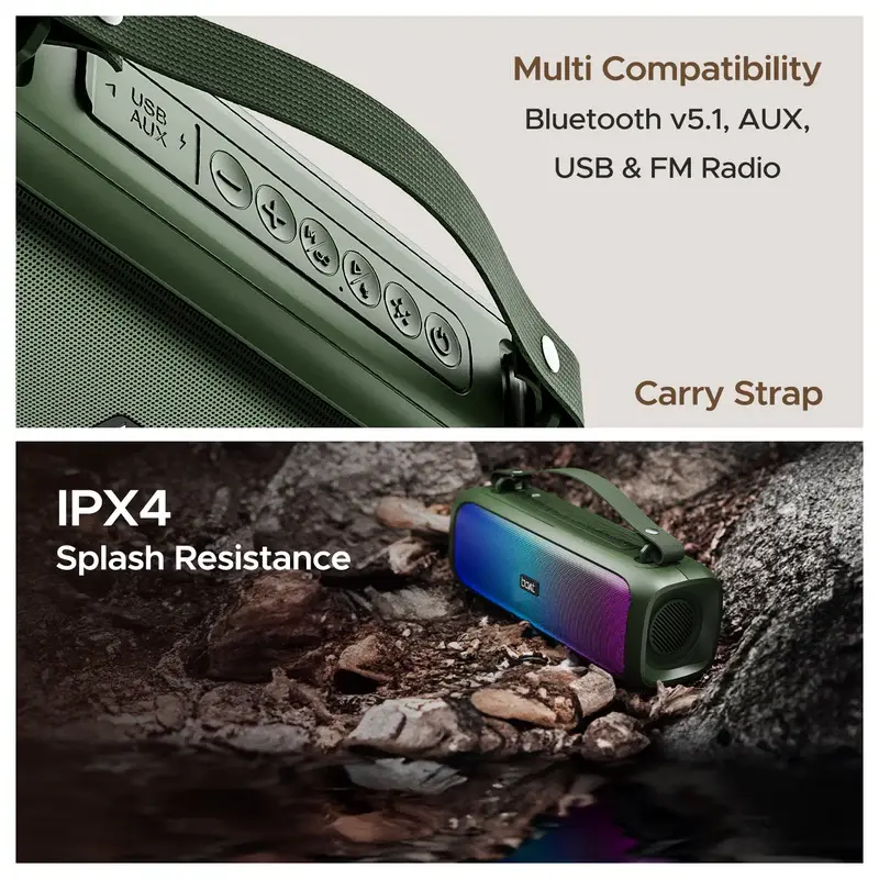 Thumbnail: BOAT STONE 580 PORTABLE BLUETOOTH SPEAKER (PINE GREEN)