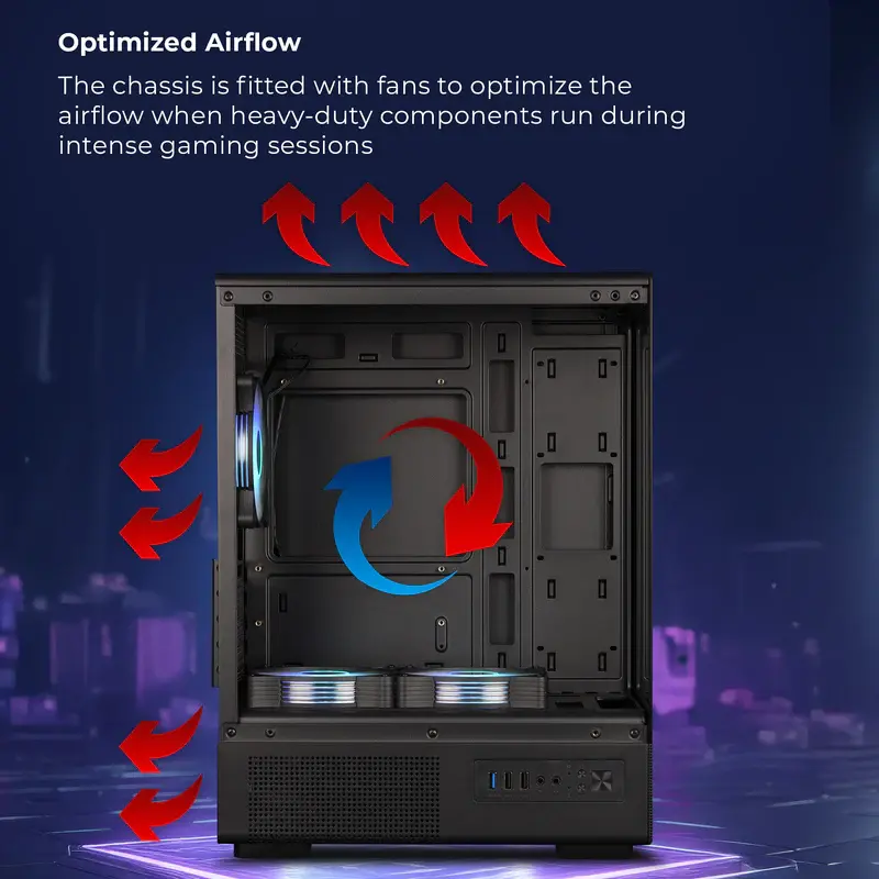 Thumbnail: ZEBRONICS MAXIMUS GAMING MID TOWER CABINET