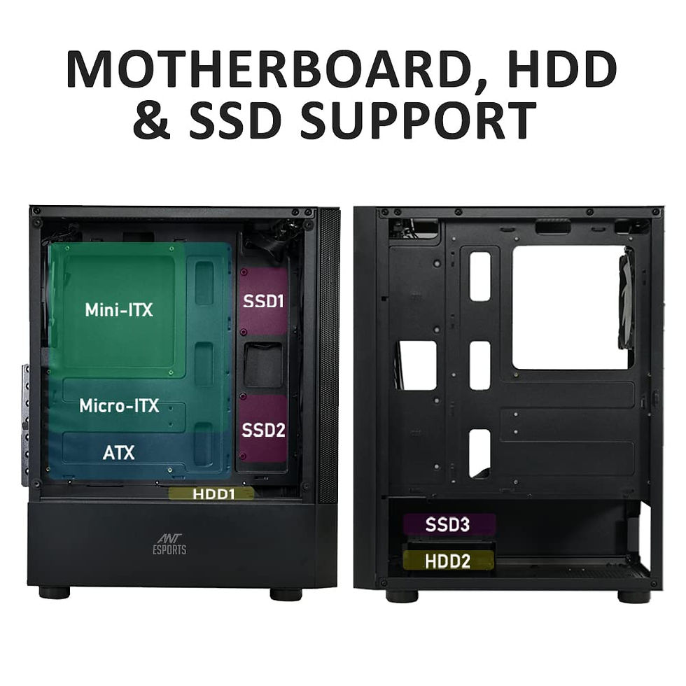 Thumbnail: ANT ESPORTS ICE-100 MID TOWER ATX,M-ATX,M-ITX BLACK CABINET