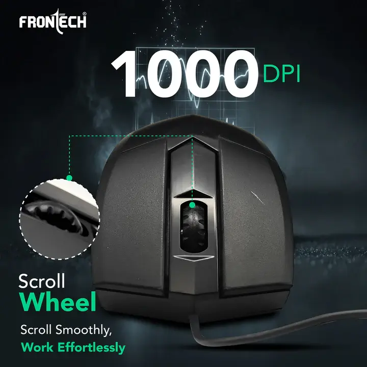 Thumbnail: FRONTECH BLACK WIRED KEYBOARD & MOUSE COMBO (FT-1692)