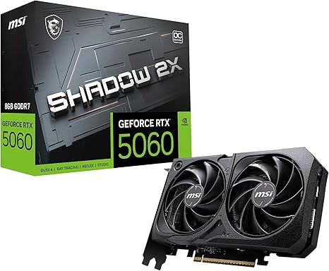MSI RTX 5060 TI SHADOW 2X OC PLUS 8GB GDDR6 GRAPHICS CARD