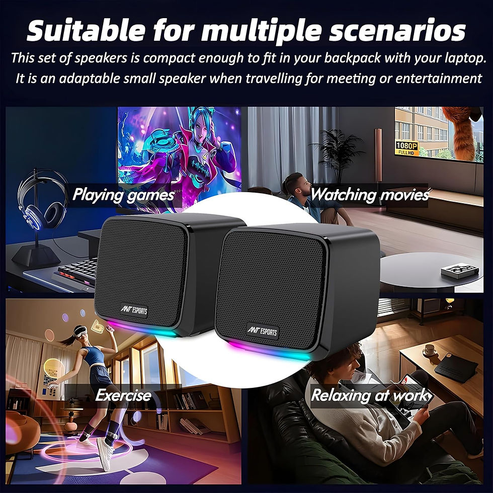 Thumbnail: ANT ESPORTS GS195 COMPUTER SPEAKERS WITH COLORFUL RGB LIGHTS 10WATTS