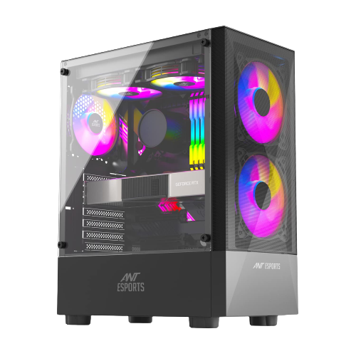 ANT ESPORTS ICE-100 MID TOWER ATX,M-ATX,M-ITX BLACK CABINET