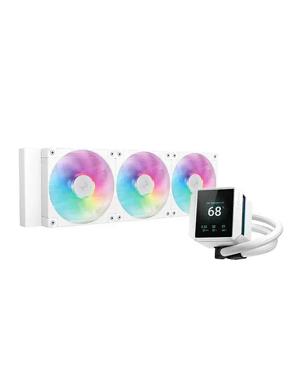 DEEPCOOL MYSTIQUE 360 ARGB WITH LCD DISPLAY (WHITE)