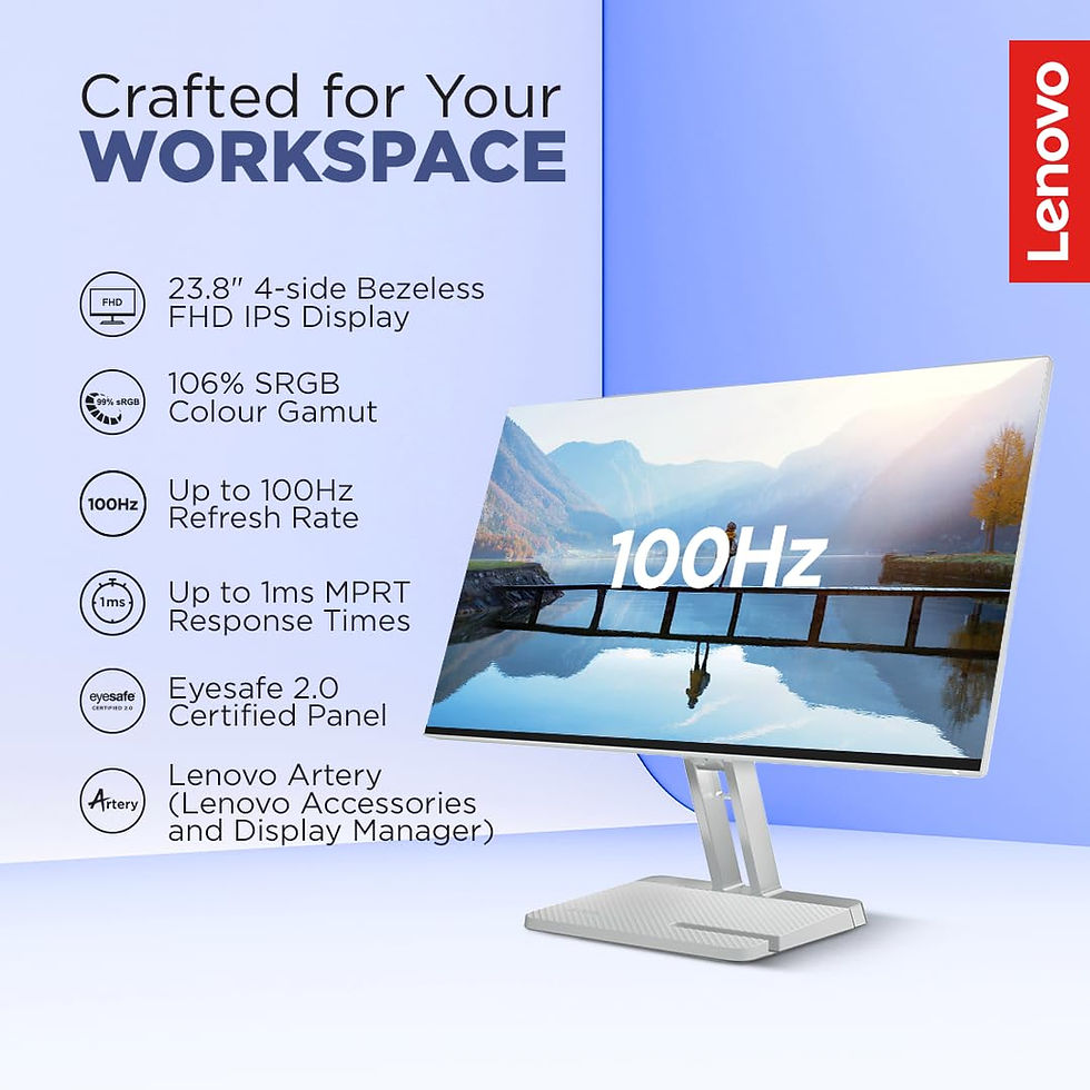 Thumbnail: LENOVO L-SERIES 24 INCH (60.45CM) FHD IPS MONITOR GREY(L24I-4A)