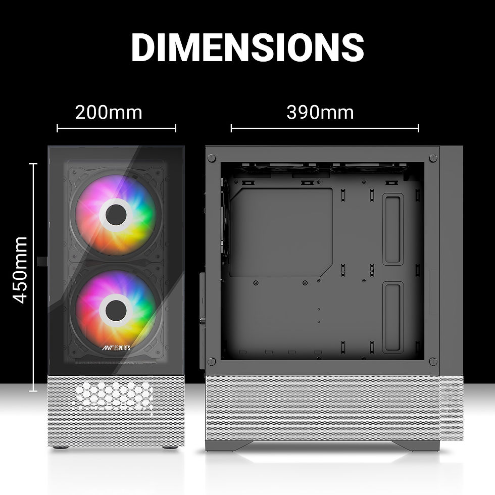 Thumbnail: ANT ESPORTS PEPPER 5F MID-TOWER ATX, MICRO-ATX, MINI-ITX BLACK CABINET 3X120MM