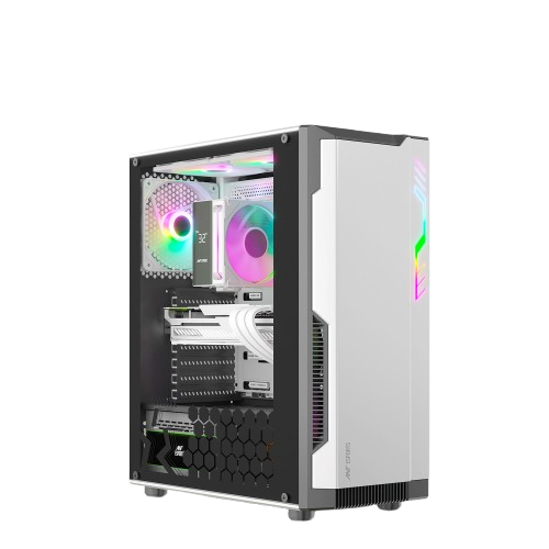 ANT ESPORTS ECLIPSE MID TOWER (ATX/M-ATX/M-ITX) WHITE-GREY CABINET 4X120MM FANS