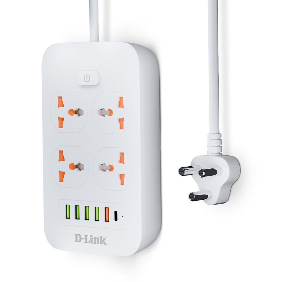 D-LINK POWER STRIP WITH 4 UNIVERSAL SOCKETS 5 USB 1 TYPE-C 2 METER CABLE (WHITE)