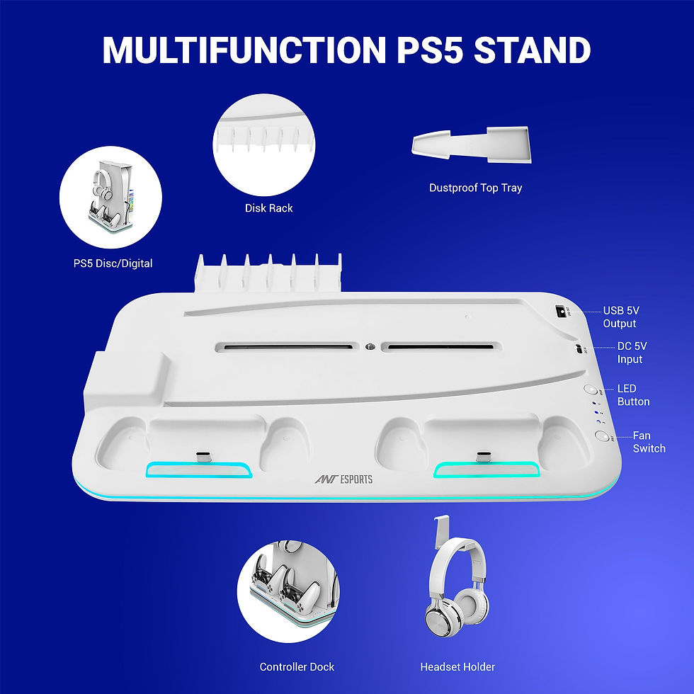 Thumbnail: ANT ESPORTS DOCK 5 RGB COOLING AND CHARGING STATION FOR SONY PS5