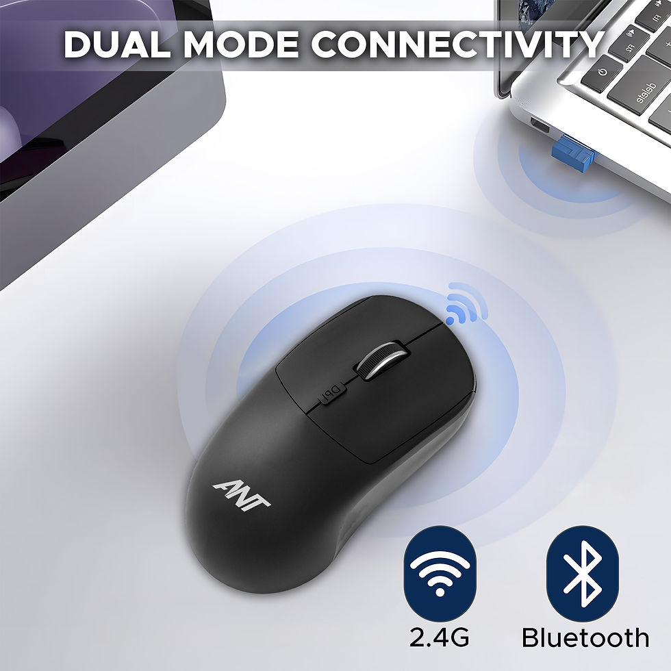 Thumbnail: ANT GLOBE20 WIRELESS OPTICAL MOUSE 4 BUTTON DUAL MODE 2.4GHZ & BLUETOOTH