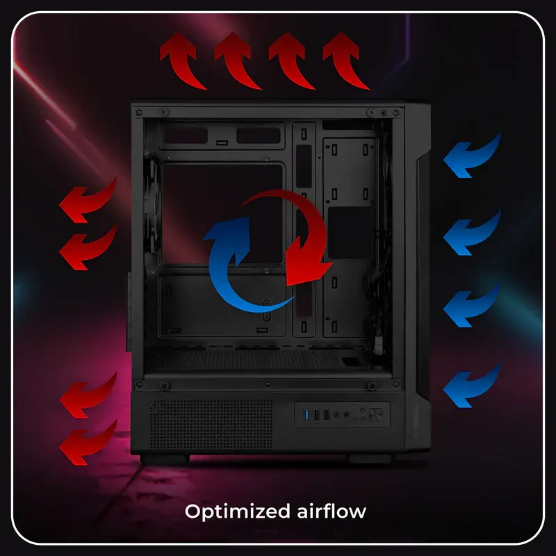 Thumbnail: ZEBRONICS STEALTH GAMING MINI TOWER CABINET