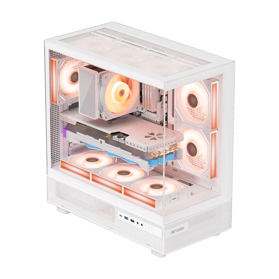 ANT ESPORTS CRYSTAL X6 MID-TOWER ATX, MICRO-ATX, MINI-ITX WHITE CABINET 3X120MM