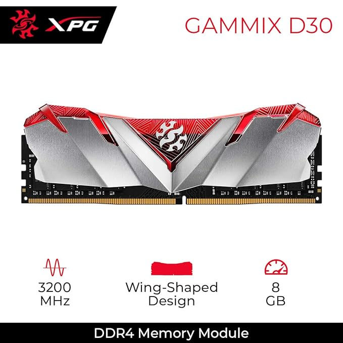Thumbnail: ADATA XPG GAMMIX D30 RED 8GB  3200MHZ CL16 DDR4 DESKTOP RAM