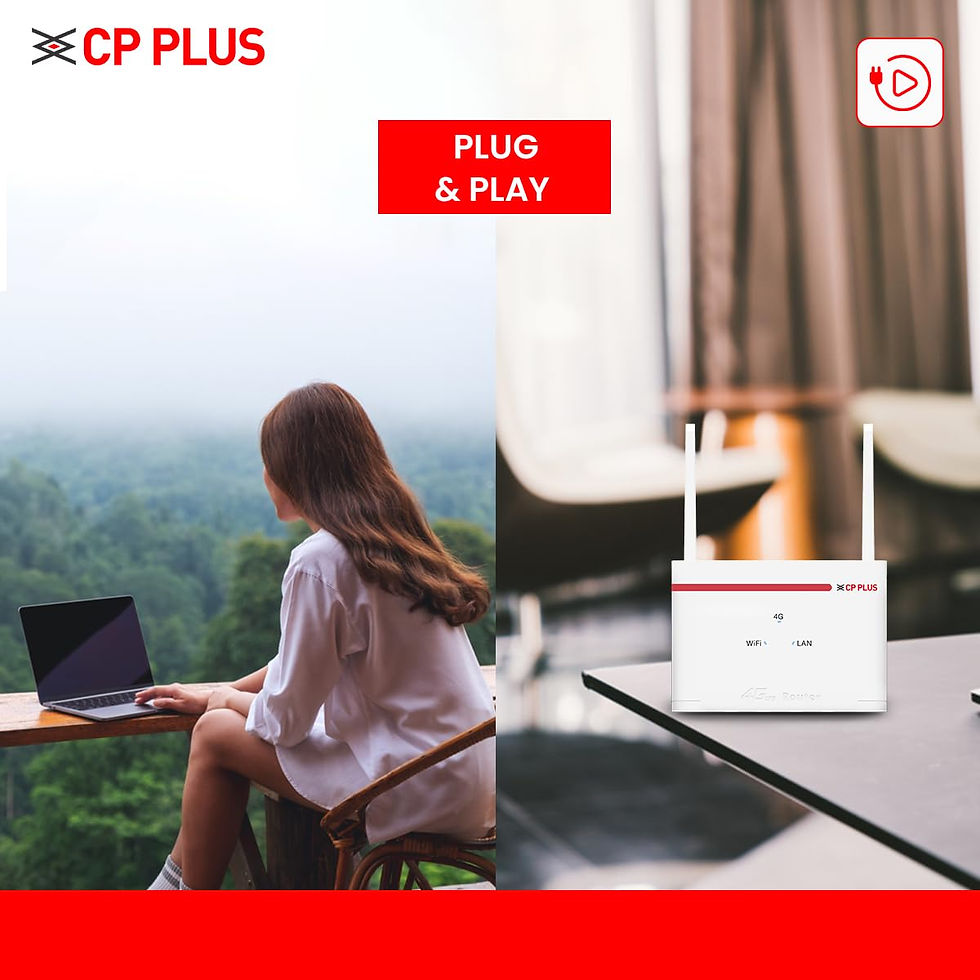 Thumbnail: CP PLUS 4G SIM CARD WI-FI ROUTER WITH HIGH SPEED 4G INTERNET