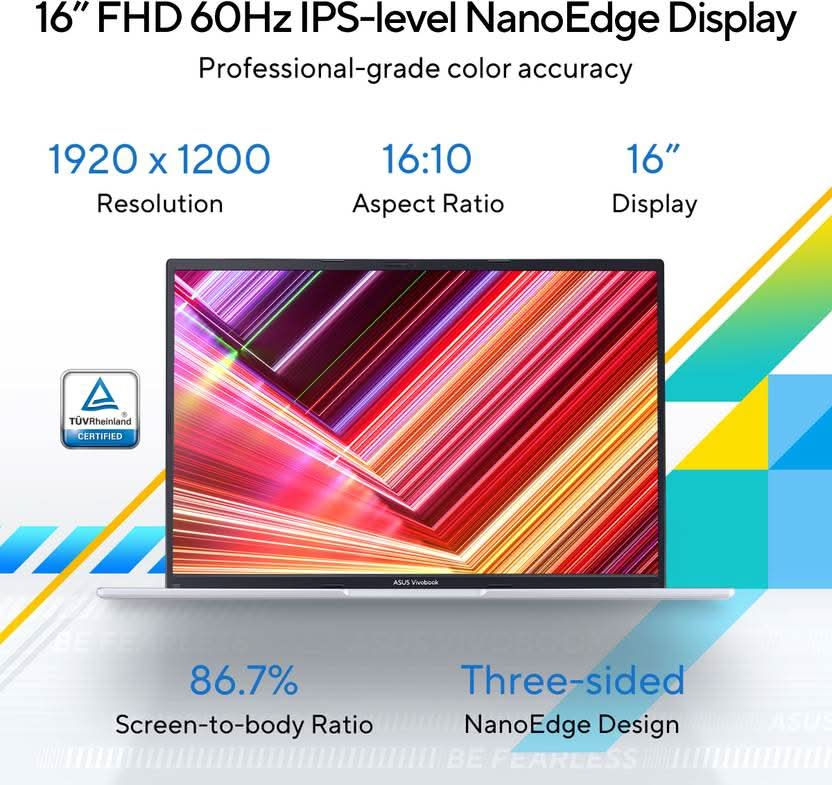 ASUS VIVOBOOK16 X1605VAB-MB544WS INTEL®CORE™ I5-1335U 16GB (8*2) DDR4 512GB SSD