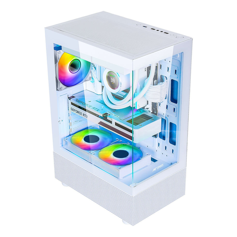 ANT ESPORTS CRYSTAL X2 MID TOWER ATX, MICRO-ATX, MINI-ITX WHITE CABINET