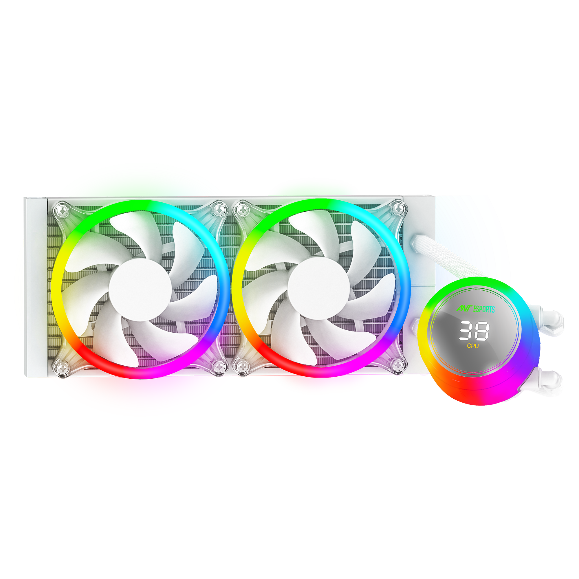 ANT ESPORTS ICE CHROMA 240MM ARGB AM5/LGA1851 WHITE AIO LIQUID COOLER