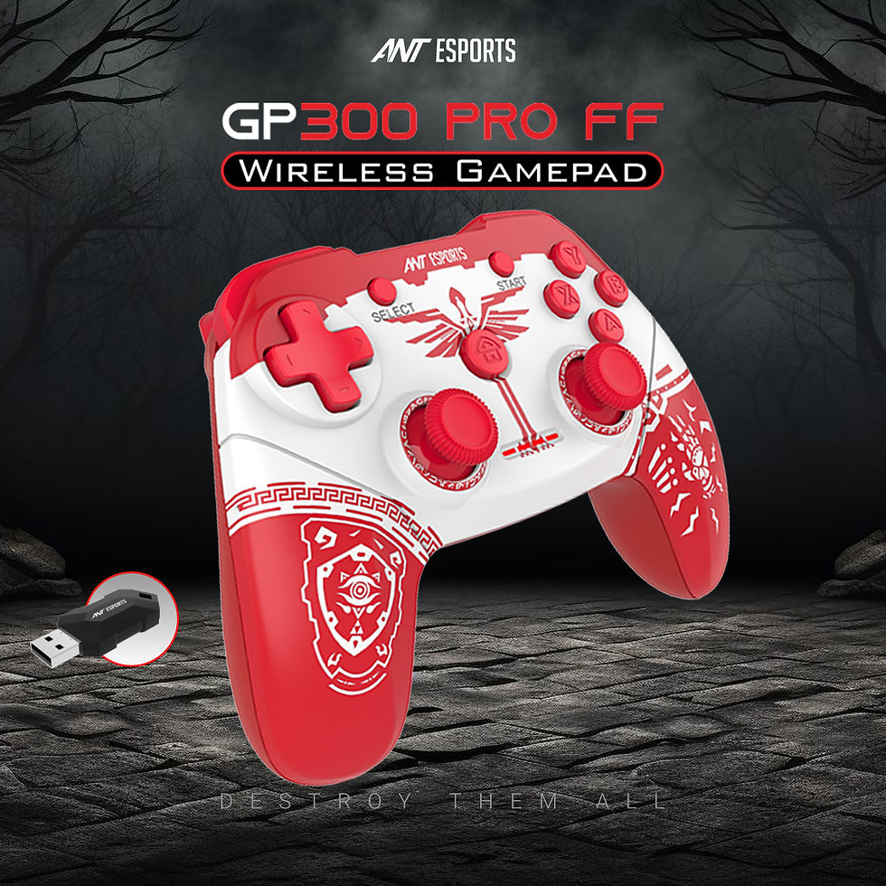 Thumbnail: ANT ESPORTS GP300 PRO FIRE FLY WIRELESS RED WHITE GAMING PAD FOR PC