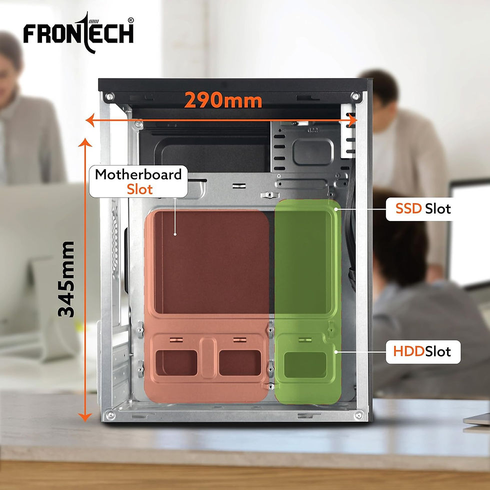 Thumbnail: FRONTECH RIFT SILVER SERIES CABINET (FT-4372, BLACK)