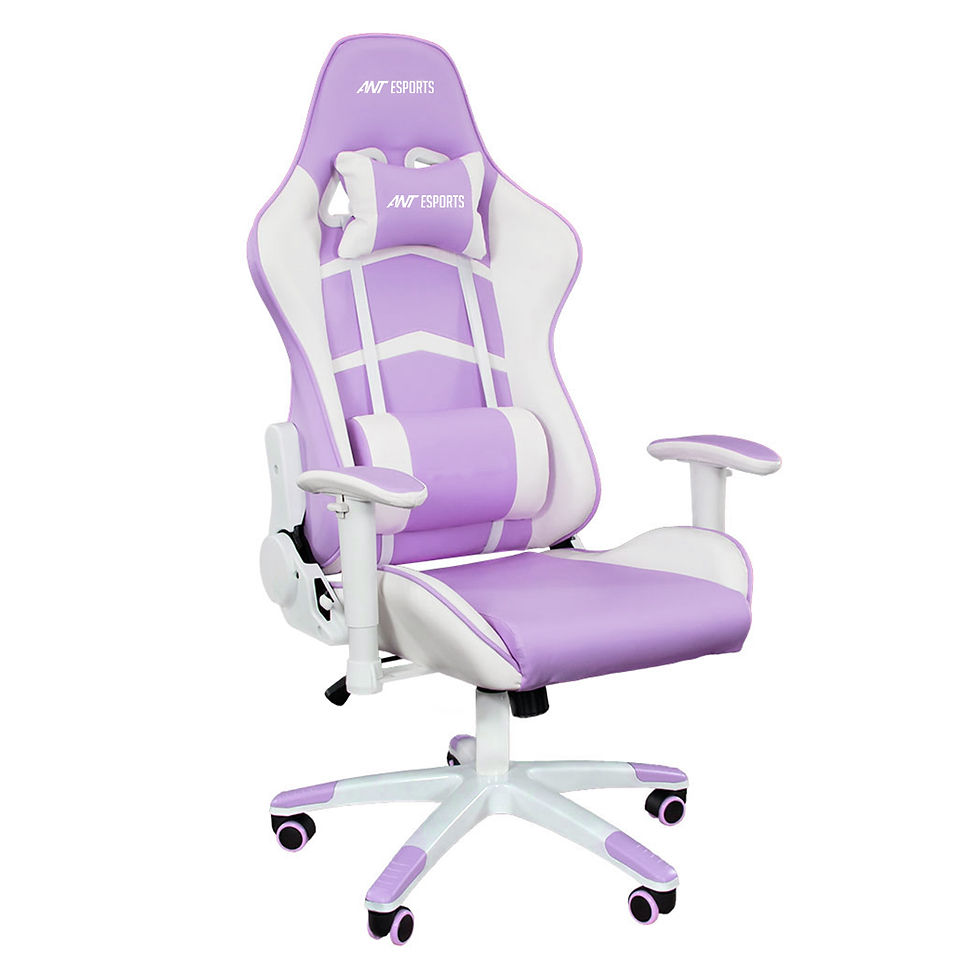 Thumbnail: ANT ESPORTS 9077 ERGONOMIC GAMING CHAIR WHITE & PURPLE