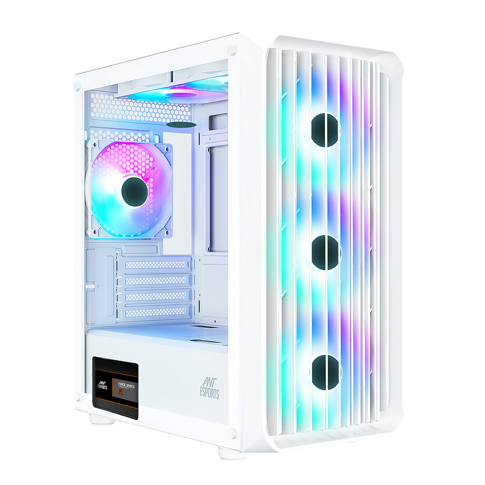 ANT ESPORTS 205 MINI 6F MID-TOWER MICRO-ATX, MINI-ITX WHITE CABINET 3X120 MM