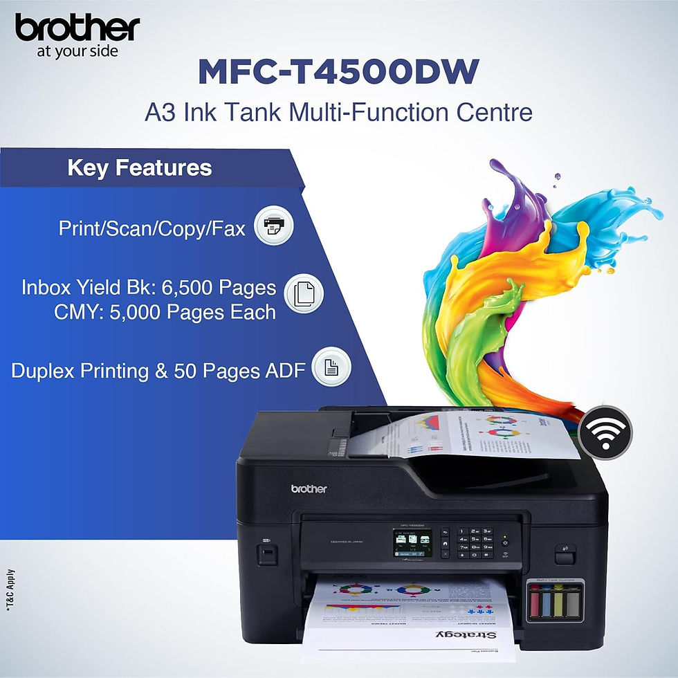 Thumbnail: BROTHER MFC T4500DW ALL IN ONE COLOUR INKTANK REFILL SYSTEM PRINTER