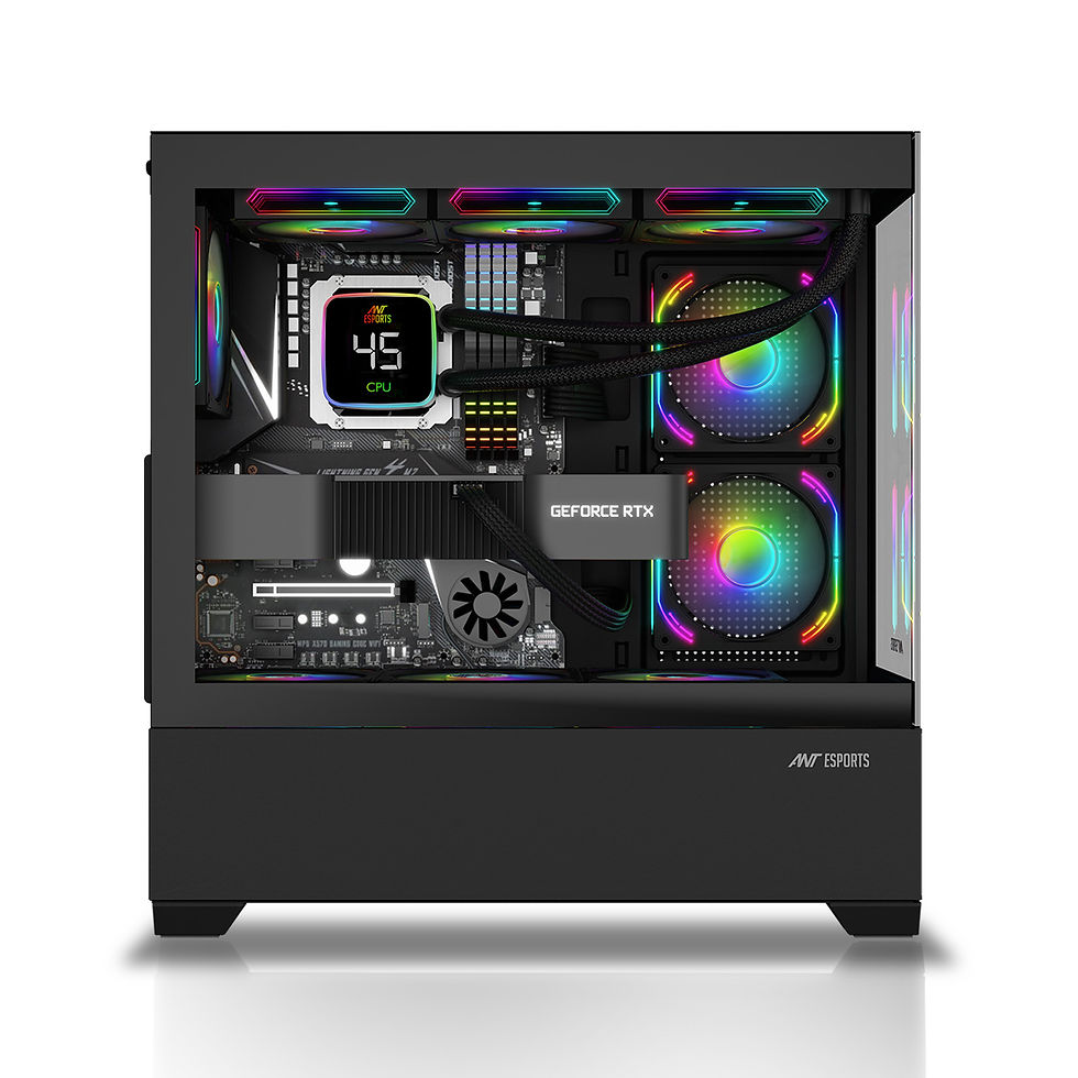 ANT ESPORTS CRYSTAL Z3 MID-TOWER ATX, MICRO-ATX, MINI-ITX BLACK CABINET 3X120MM