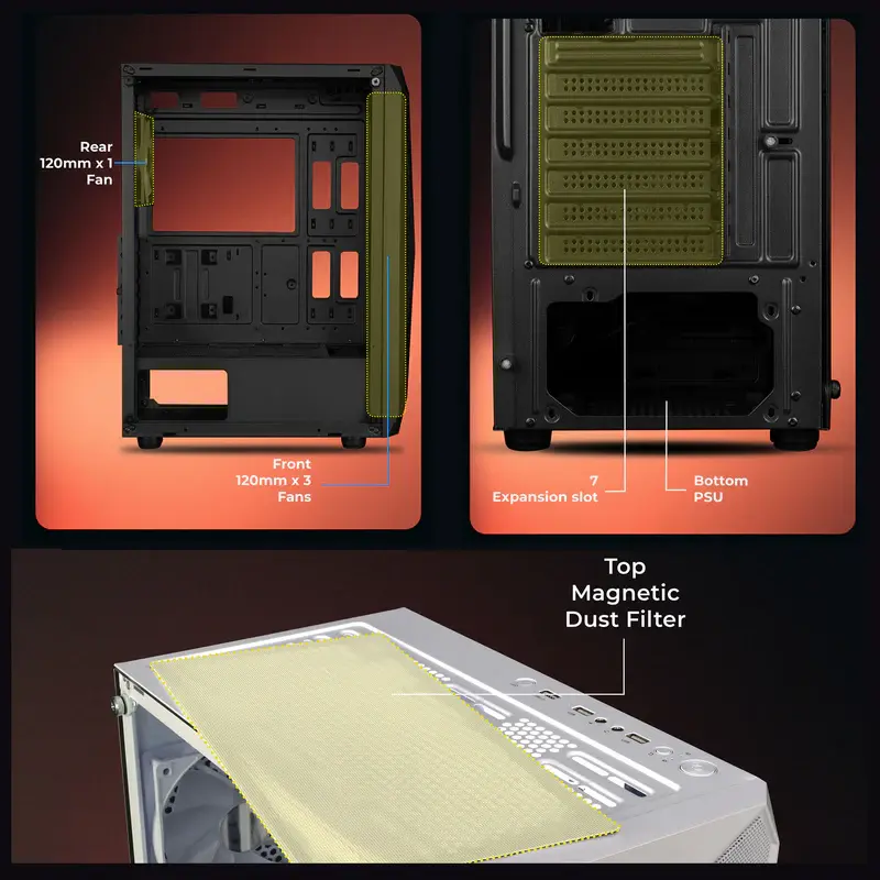Thumbnail: ZEBRONICS ORUS ARGB MATX MID TOWER CABINET