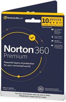 NORTON 360 PREMIUM 10 USERS 1 YEAR
