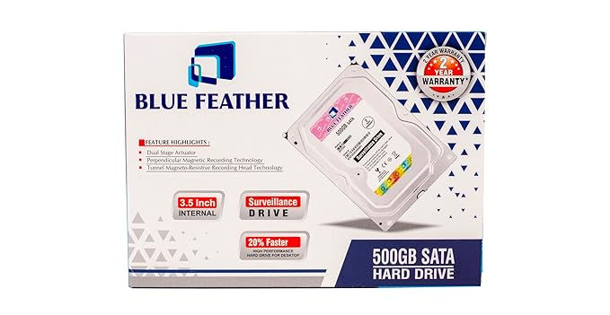 BLUE FEATHER 500 GB 3.5 INCH SATA INTERNAL HARD DISK DRIVE FOR DESKTOP