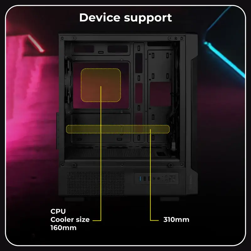 Thumbnail: ZEBRONICS STEALTH GAMING MINI TOWER CABINET