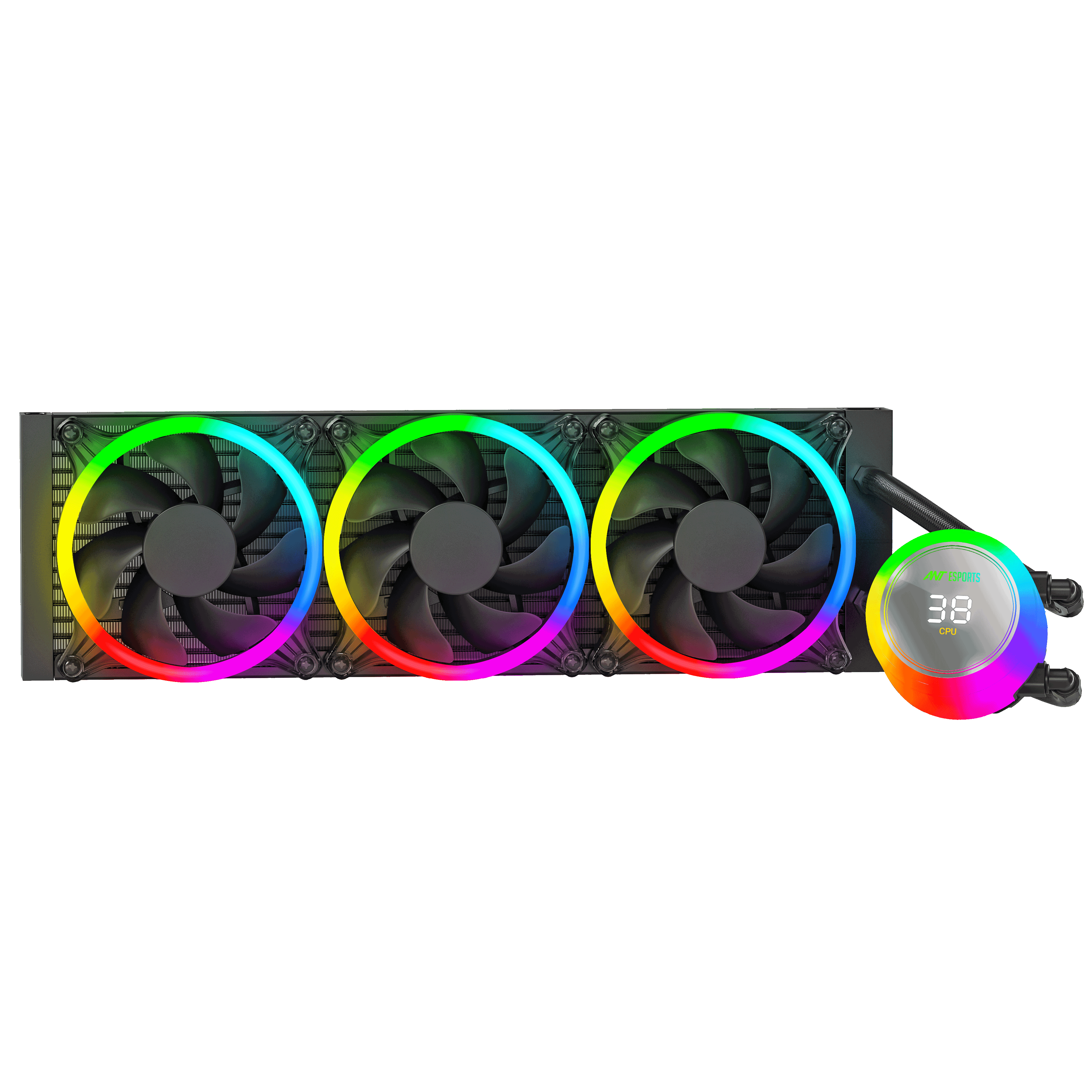 ANT ESPORTS ICE CHROMA 360MM ARGB AM5/LGA1851 BLACK AIO LIQUID COOLER