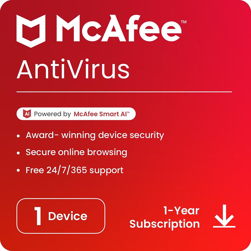 MCAFEE ANTIVIRUS 1 PC 1 YEAR